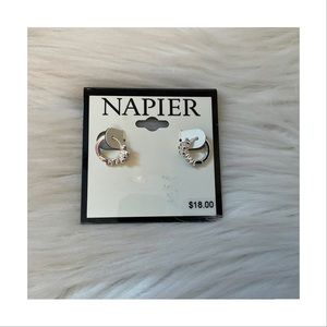 Napier Cubic Zirconia Huggie Hoop Earrings - New on Card